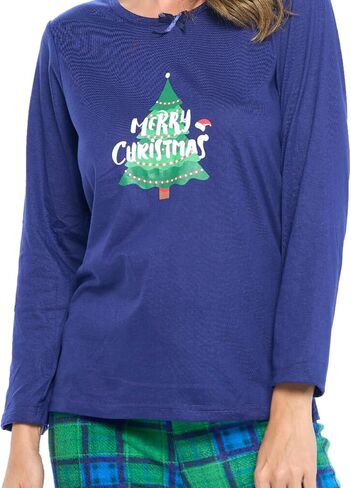 Casual Nights Women's Jersey Knit Long-Sleeve Top and Mircro Fleece Bottom Pajama Set in Kuwait