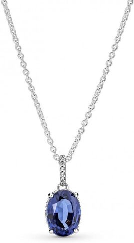 Pandora Sparkling Statement Halo Pendant Necklace - Adjustable Chain Necklace with Lobster Clasp - Jewelry for Women - Sterling Silver & Man-Made Crystal - 17.7" in Saudi Arabia