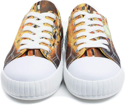 Maspis Klassik Women’s Low Top Platform Lace Up Canvas Van Gogh Shoes - Casual Fashion & Walking Sneakers Famous Print Art in Saudi Arabia