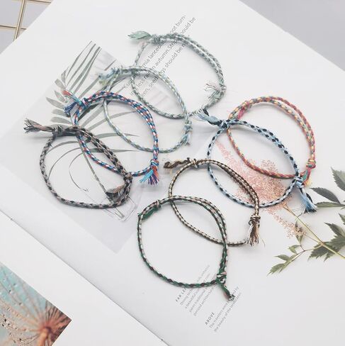 FINZOR 36 Pcs Woven Wrap Friendship Bracelets Handmade Braided Friendship Bracelet Adjustable Colorful Bracelet Birthday Gifts-Party Favors in Kuwait