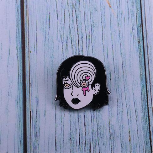 Junji Ito horror spooky eyeball brooch badge lapel pin creative gift brooch jewelry accessories badge jacket and hat accessories jewelry gift, Metal, no gemstone in Kuwait