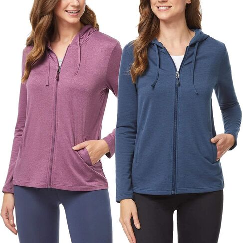 32 Degrees Ladies' 2-Pack Lightweight Hoody with UPF 40+ (Blue and Pink, Medium) in Saudi Arabia