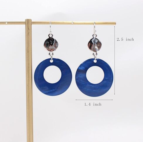 Jules D. Natural Shell Tear Drop Earrings Trendy Fashion Dangling Earring for Women in Kuwait