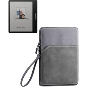 حافظة كمبيوتر لوحي لـ Onyx Boox Leaf2/Onyx Boox Leaf3/Onyx Boox Page/Onyx Boox Galileo/Onyx Go Color 7 بوصة، حقيبة حمل واقية 360 درجة مقاومة للماء، رمادي داكن.