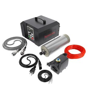 1.5KW 110V CNC Machine Water-Cooled Spindle Motor Kit with PWM Speed Control, 1/4" ER11 Collet, VFD & Water Pump (80mm Mount Not Included，Can be Used on Other Brands of Machines)