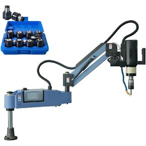 US Stock M3-M16 Electric Tapping Machine with AUTO Spray Oil System 9pcs ANSI standard Tap Collets 1200mm Electric Tapper Machine 0-375RPM/min 360 Degree Flexible Tapping Arm
