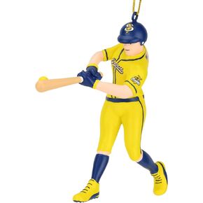 Tree Buddees x Savannah Bananas Yellow Banana Ball Baseball Shaped Glass Christmas Ornament (Banana Ball)