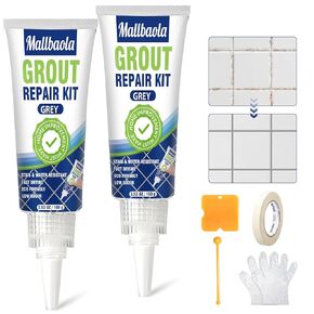 Tile Grout Repair Kit, 2 Pack Grout Filler, Grout Sealer Bathroom Shower Kitchen Floor Tile, Fast Drying Tile Grout Paint, Restore and Renew Tile Joints Line, Gaps, Replace Grout Pen(White)