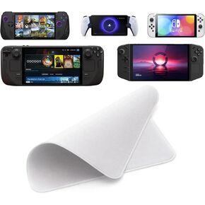 قطعتان من قماش تلميع منظف الشاشة المتوافق مع PlayStation Portal/Legion Go/Rog Ally X/Nintendo Switch/Steam Deck، مادة ناعمة وغير كاشطة لشاشة الأجهزة الذكية