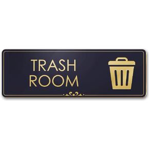 Trash Only Sign Office Room Recycle Trash Sign, Brushed Silver, Engraved, 3" x 9", Fade Resistance, Indoor/Outdoor Use, USA MADE By My Sign Center
