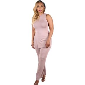 Women's 2 Piece Outfit, Loose Tank Top and Wide Leg Pants Set
