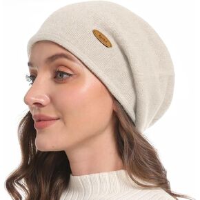 Slouchy Knit Beanie Hats for Women Winter Warm Cashmere Knitted Wool Hats Soft Ski Cap Ladies Beanies Chemo Hat