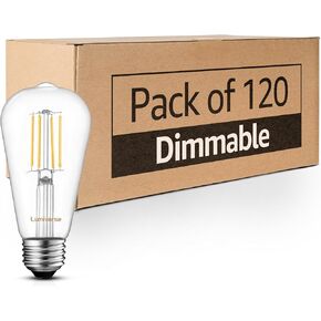 Lumiverse Edison Light Bulbs 60 Watt, 4000K Cool White, Non-Dimmable, Vintage Light Bulbs, E26 Medium Base ST19 Antique LED Filament Bulbs, Clear Glass, Pack of 6