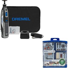 Dremel 8250 12V Lithium-Ion Battery Brushless Motor Cordless Rotary Tool Bundle with All-Purpose Accessory Kit (2 Items)
