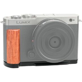 Wooden Hand Grip L Bracket for Panasonic LUMIX S9 Anti-Slip Holder with Ergonomic Wood Grip,Built-in Quick-release Plate for Arca for Quickly Switch on Tripods/Handheld Shooting