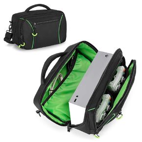 PGmoon Travel Carrying Case Compatible with Xbox Series S, Storage Carry Bag with Padded PE Foam Liner for Controllers, Cables and More Accessories (Patent Design)