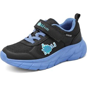 LOLLi kidz Kids Sneakers Girls Tennis Shoes Boys Breathable Lightweight Running Shoes Hook-and-Loop Basketball Shoes