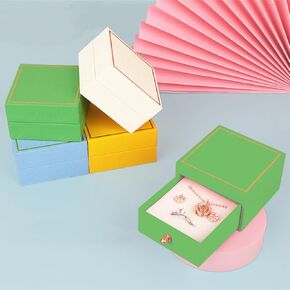 Jewelry Gift Boxes, 2.76 * 2.76 * 1.58 Inch Small Gift Boxes for Earrings Necklaces Bracelets Jewelry Gift, Wedding Ring Boxes for Propose Engagement Ceremony Jewelry Not Included (White)