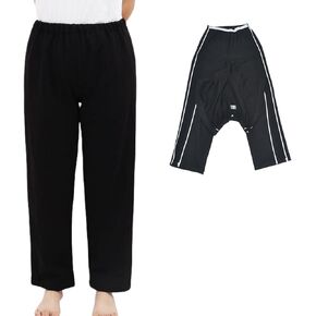 Fracture Post-Operative Nursing Pants,Hospital Patient Bed Pants,Zipper Can be Fully Opened,Suitable for Paralyzed,Bedridden Elderly,Patients with Leg Plaster Casts and Limited Mobility,Grey