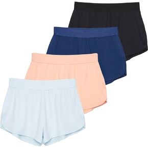 3 Pack Women's 3" Dry-Fit Dolphin Running Shorts with Pockets - Athletic Gym Workout Basketball Sports Shorts