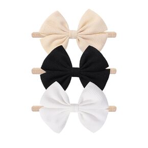 Thanksgiving Baby Girls Bows Elastic Nylon Headbands Bows for Baby Girls Toddler Hair Bows Fall Theme Party Hair Accessories Newborn Bows for Infant Toddlers Kids