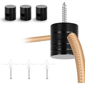 6 Pack Aluminum Ceiling Hooks for Hanging Lights,Swag Hook for Ceiling Hanging,Black Ceiling Hook for Pendant Lamp,Swag Lamp,Swag Hook Super Load