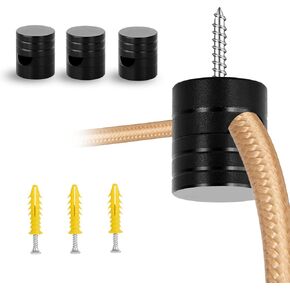 6 Pack Aluminum Ceiling Hooks for Hanging Lights,Swag Hook for Ceiling Hanging,Black Ceiling Hook for Pendant Lamp,Swag Lamp,Swag Hook Super Load