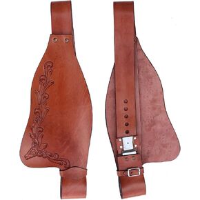 Horse Western Adult Tooled Genuine Leather Replacement Saddle Fenders 5225