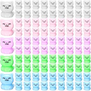 100 Pcs Miniature Cat Figurines Mini Resin Cat Cute Small Cat Figures Little Resin Animals Cat Tiny Cats Cake Topper Decor Terrarium Animal for Garden Home Fairy Decor (Dark Colors)