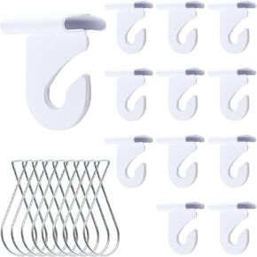 12 قطعة من خطافات السقف المتدلية، مشابك معدنية شديدة التحمل على شكل حرف T، خطافات تعليق السقف المعلقة، مشابك شبكية بيضاء لتعليق النباتات في المنزل والمكتب والفصول الدراسية لتزيين العلامات in Kuwait