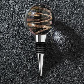 Murano Glass Wine Stoppers, Reusable Wine Bottle Stopper Champagne Stoppers, Perfect Kitchen Wine Decor Wine Accessories Gifts for Men and Women-（blue）