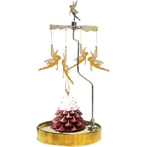 حامل شموع دوارة، حامل شموع دائري من فولكس روز جلود، حامل شموع معدني دوار لقطعة الطاولة المركزية، عيد الميلاد، عيد الحب، ديكور الحفلات، هدية (الغزلان) in Kuwait