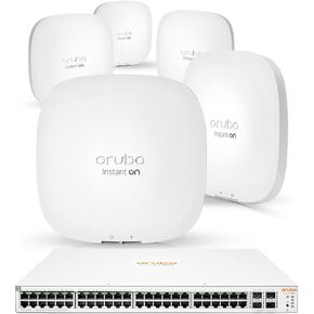 Aruba a Hewlett Packard Enterprise company Instant On 1930 48G Class4 PoE 4SFP/SFP+ 370W Switch + 5 Instant On AP22 (US) Access Points (JL686A+R4W01A)