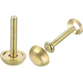 uxcell 4Pcs Brass Decorative Screws with Caps, 12 mm Mirror Screws Cap Cover Nails Fasteners for Decorative Mirror Furniture, Gold