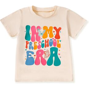 Toddler Boy Girl Short Sleeve Back to School Shirt First Day of School in My Pre School Top Kindergarten Shirts