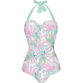 One Piece Swimsuit Women's Cosy Swimwear with Halter Strap Bathing Suit Monokini for Ladies Swimming Surfing