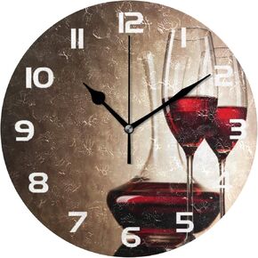 9.5 Inch Wall Clock Tropical Summer Fruit Lemons Silent Non Ticking Round Clock for Home Living Room Kitchen Office School Decor