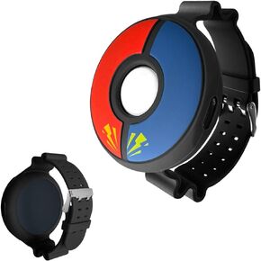 Soft Silicone Band Compatibile with Poke-mon Go Plus + 2023, Protective Case Adjustable Wristband (Black)