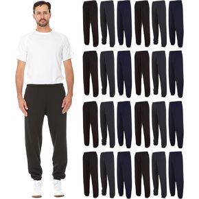 BILLIONHATS 24 Pack Adult Joggers Pants, Mixed Assortment Colorful Jogger Bulk Sweatpants Wholesale for Donations, Homeless