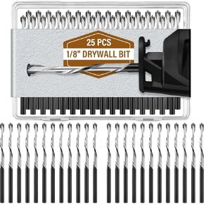 Tondiamo 25 Pcs 1/8 Inch Drywall Guide Tip Bit Drywall Guidepoint Cutting Bits Drywall Router Bits Drywall Drill Bit, for Use with Spiral Saw