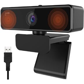 NUROUM V11 2K Webcam for PC, 1080P 60FPS USB Web Camera with Microphone, 1440P@30fps, 90° Wide-Angle, Privacy Cover, Plug&Play for Mac/Laptop/Desktop/Computer, for Zoom/Teams/Google Meet