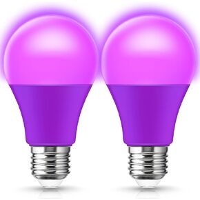 JandCase Halloween Orange Purple LED Light Bulbs Outdoor, [4 Pack] Orange Purple Halloween Light Bulb 9W(60W Equivalent), E26 Base A19 LED Color Light Bulb, Halloween Decoration, Non-Dim