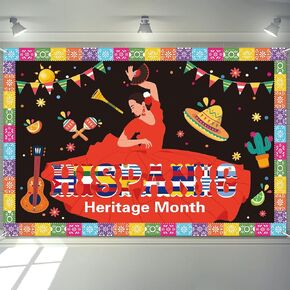 Hispanic Heritage Month Decorations, Latin American Backdrop Large Celebration Hispanic Heritage Banner, Spanish Classroom Decorations National Hispanic Heritage Month Decorations for Classroom Home
