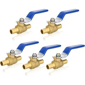 PEX Crimp Ball Valve,1/2-Inch PEX Full Port Shut-off Valve(2Pack,Yellow Handle)