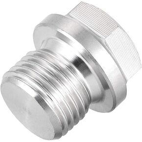 uxcell M24 X 1.5 Male Outer Hex Head Plug - 304 Stainless Steel Solid Thread Corrosion Resistant Bung Plug Pipe Fitting
