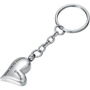 Mom Always in My Heart Cremation Jewelry Ash Memorial Keepsake Urn Pendant Keychain