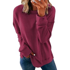 SWEET POISON Womens Casual Fashion Sweatshirts Loose Pullover Sweatshirt Long Sleeve Crewneck Tops