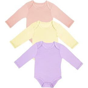 Rayon of Bamboo Baby Bodysuit, Long Sleeve Bodysuits for Boys Girls Infant Soft Clothes 0-24 Months