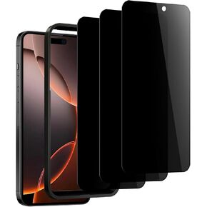 3 Pack for iPhone 16 Pro Privacy Screen Protector 6.3 inch Anti-Spy Tempered Glass Film Accessories Easy Installation