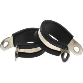 5PCS 2inch Cable Clamps 304 Stainless Steel Rubber Cushion Pipe Clamps Hose Clamp Metal Clamp Rubber Cushioned